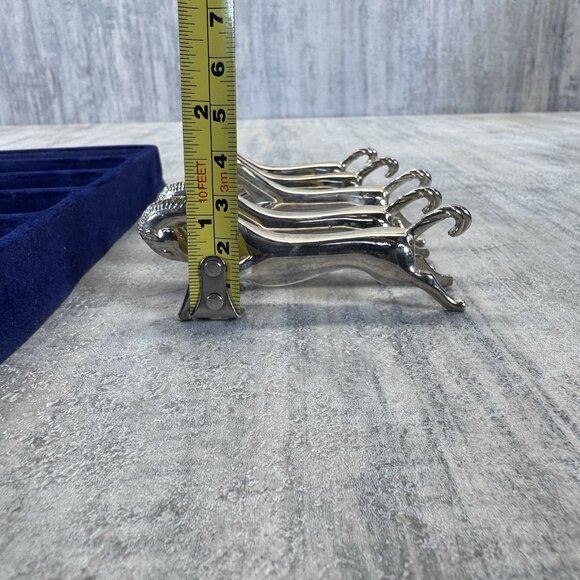 Set of 5 MCM Vintage Elegance Silver Plate Figural Horse Knife Rests in Box EUC - Picture 7 of 9